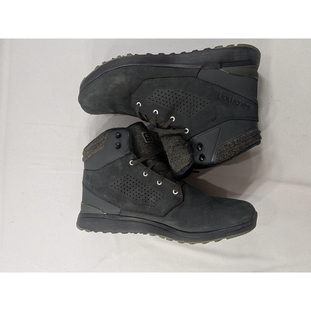 Salomon Utility CS WP Winter Boots Gray Winter Contagrip Waterproof Mens US 14